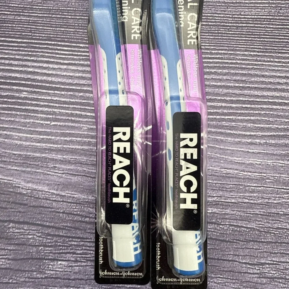 2 Lot REACH Total Care + Whitening Toothbrush Soft Regular VINTAGE (170)